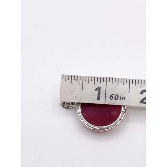 Sterling Silver Carnelian Pendant/Enhancer Floral Overlay Vintage 925 Marked - Picture 6 of 9